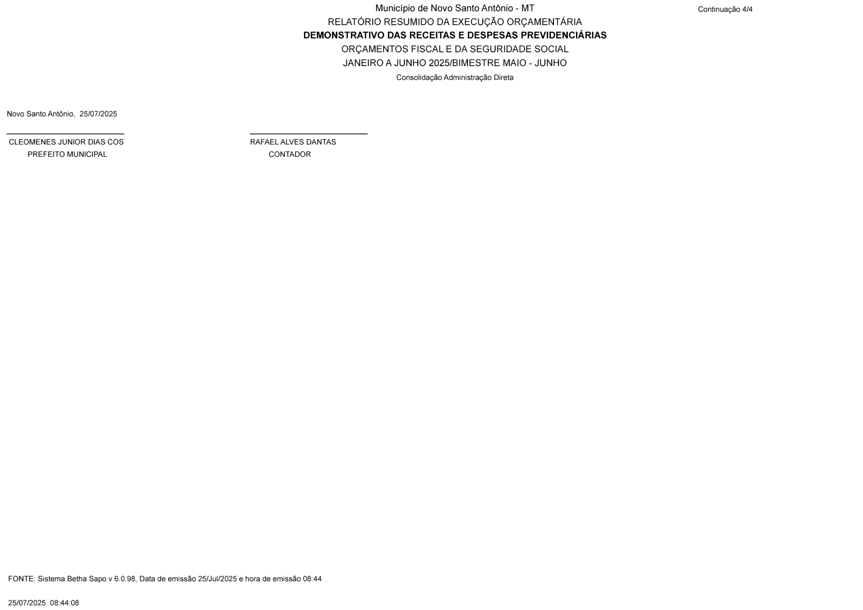 Página 12 | RREO-Relatório Resumindo de Execução Orçamentária 3° Bimestre 2025
