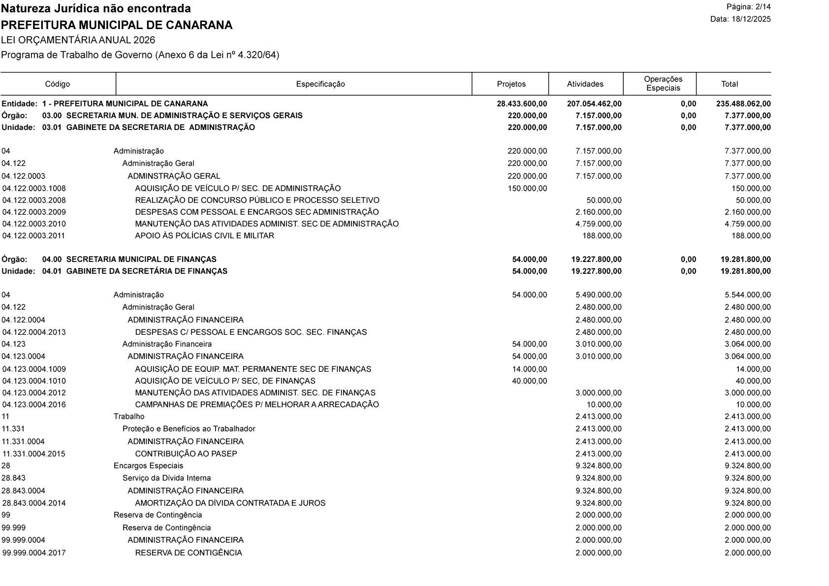 Página 27 | Lei Municipal nº 1.998 de 10 de dezembro de 2025 - ANEXOS