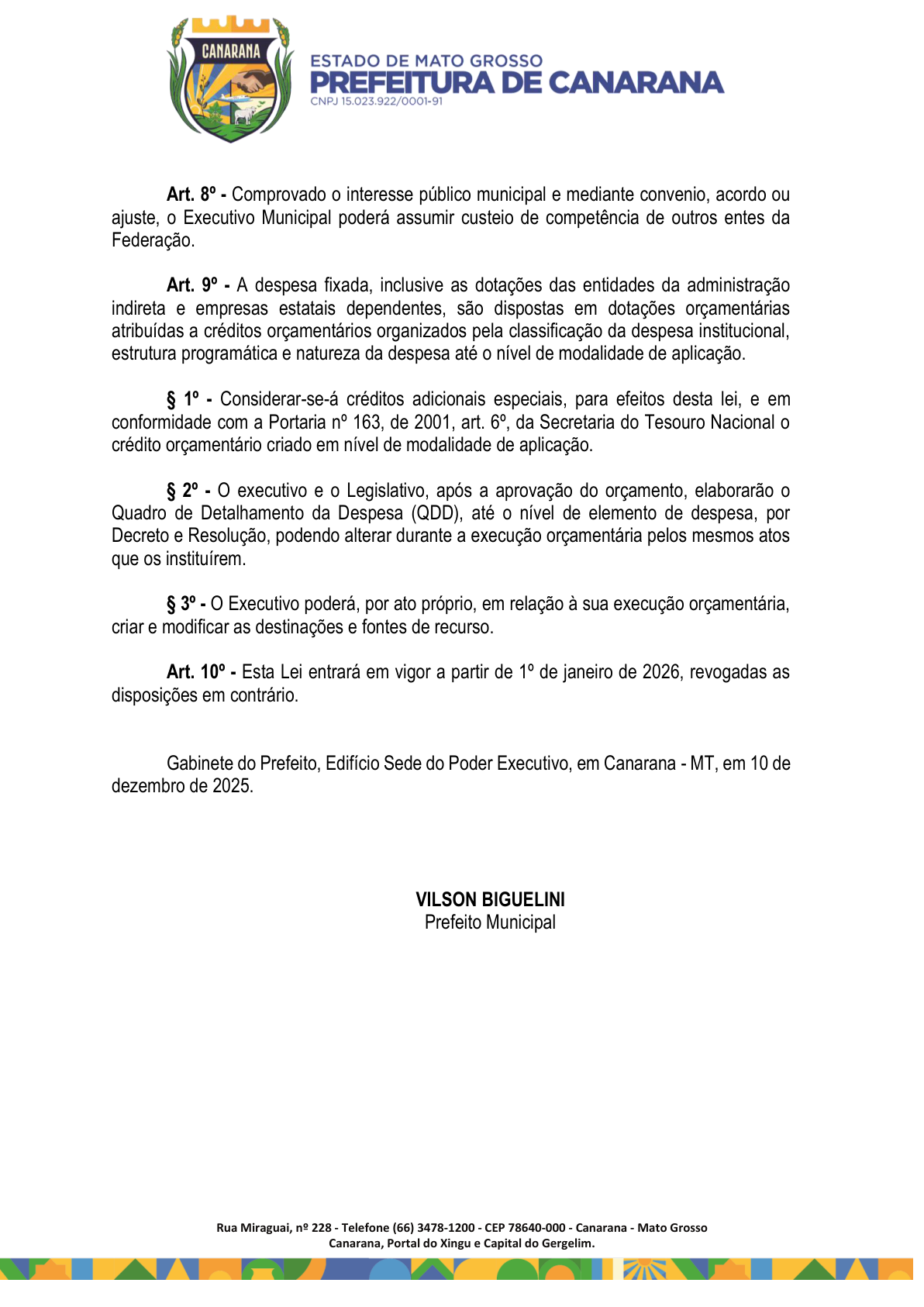 Página 9 | Lei Municipal nº 1.998 de 10 de dezembro de 2025 - ANEXOS