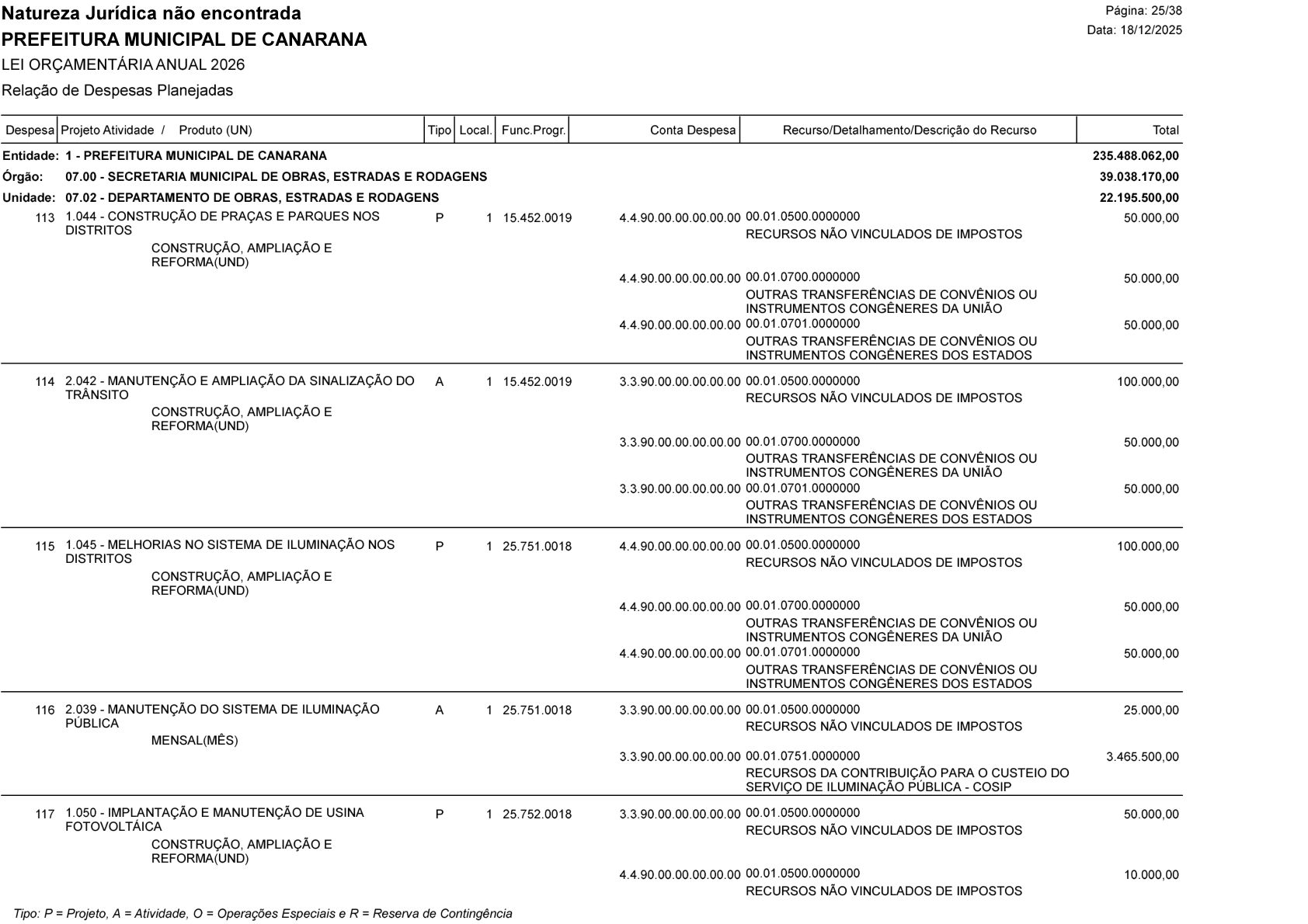 Página 90 | Lei Municipal nº 1.998 de 10 de dezembro de 2025 - ANEXOS