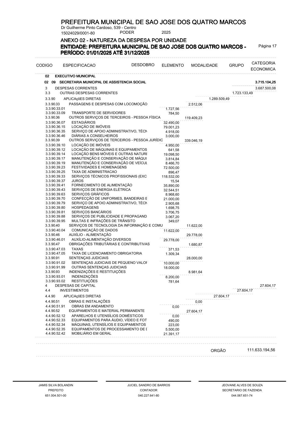 Página 32 | ANEXOS 1 A 11 DO PODER EXECUTIVO DE SÃO JOSÉ DOS QUATRO MARCOS
