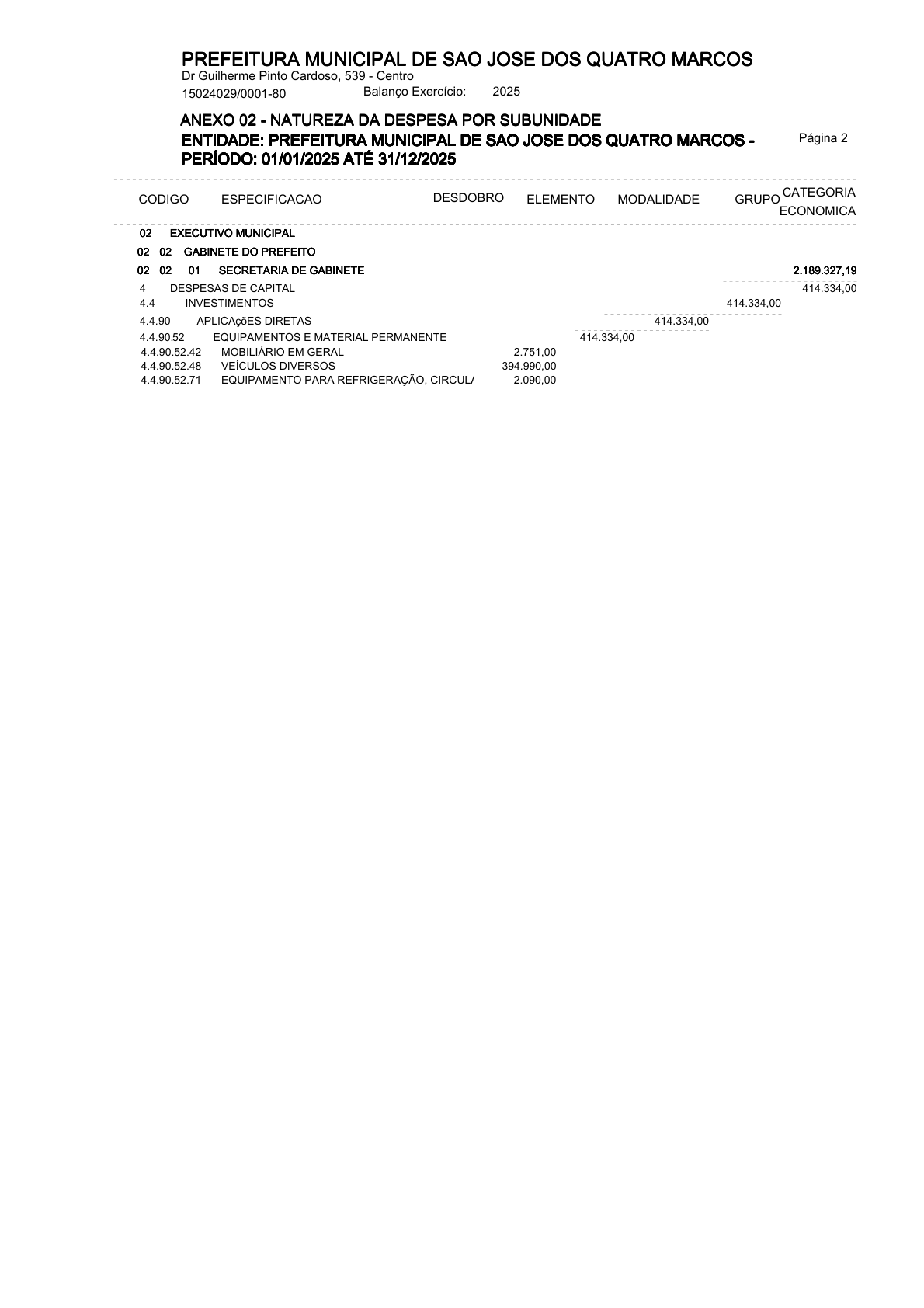 Página 34 | ANEXOS 1 A 11 DO PODER EXECUTIVO DE SÃO JOSÉ DOS QUATRO MARCOS