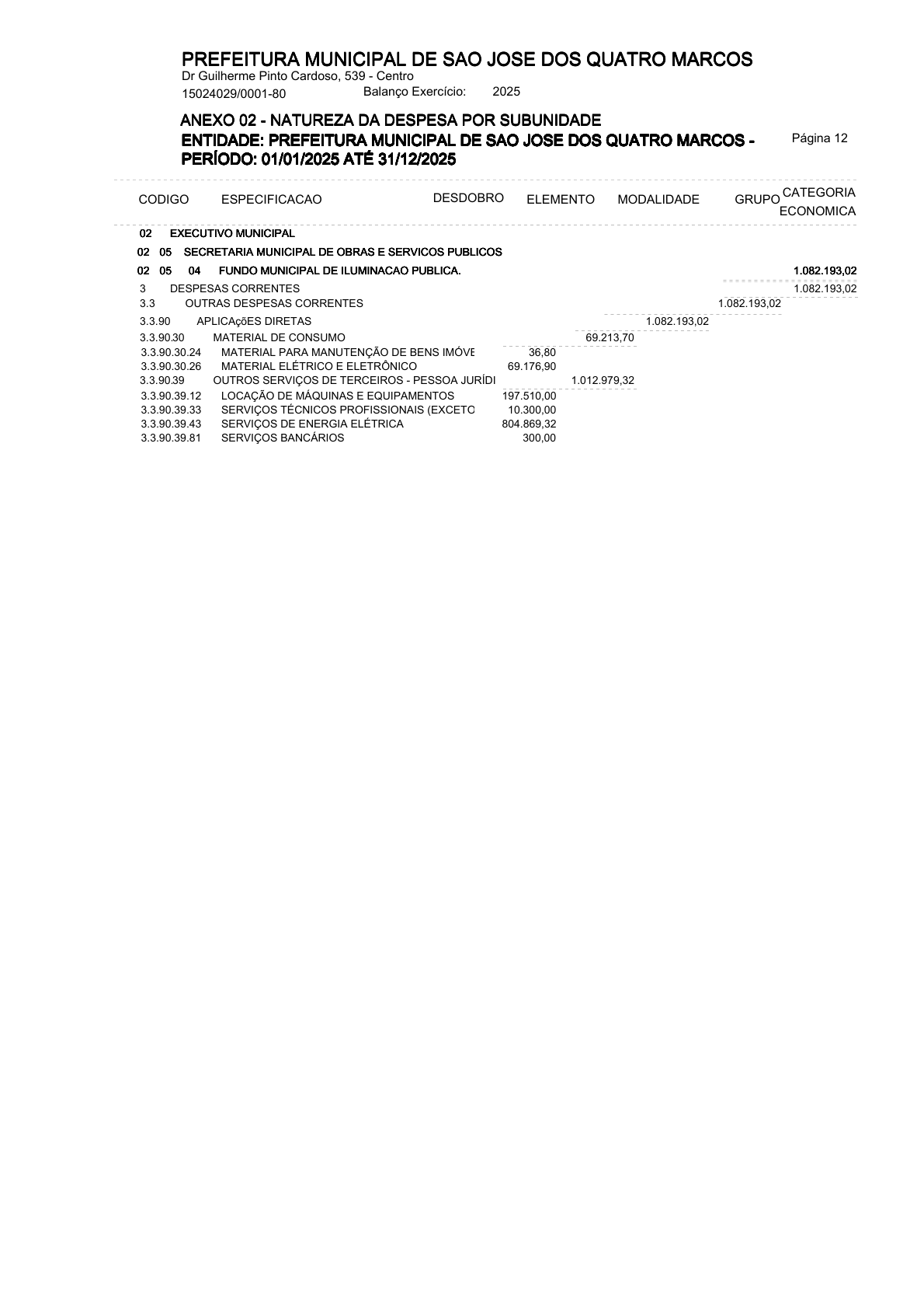 Página 44 | ANEXOS 1 A 11 DO PODER EXECUTIVO DE SÃO JOSÉ DOS QUATRO MARCOS