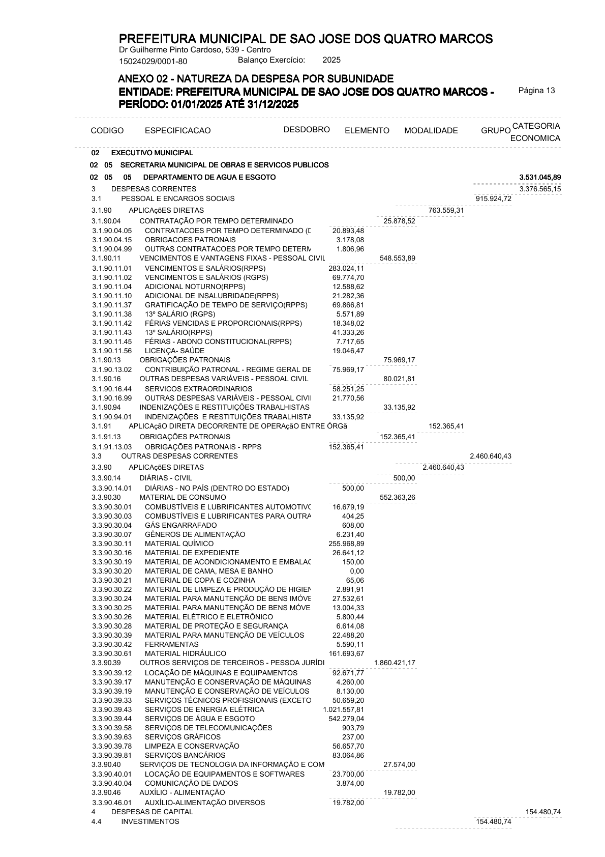 Página 45 | ANEXOS 1 A 11 DO PODER EXECUTIVO DE SÃO JOSÉ DOS QUATRO MARCOS
