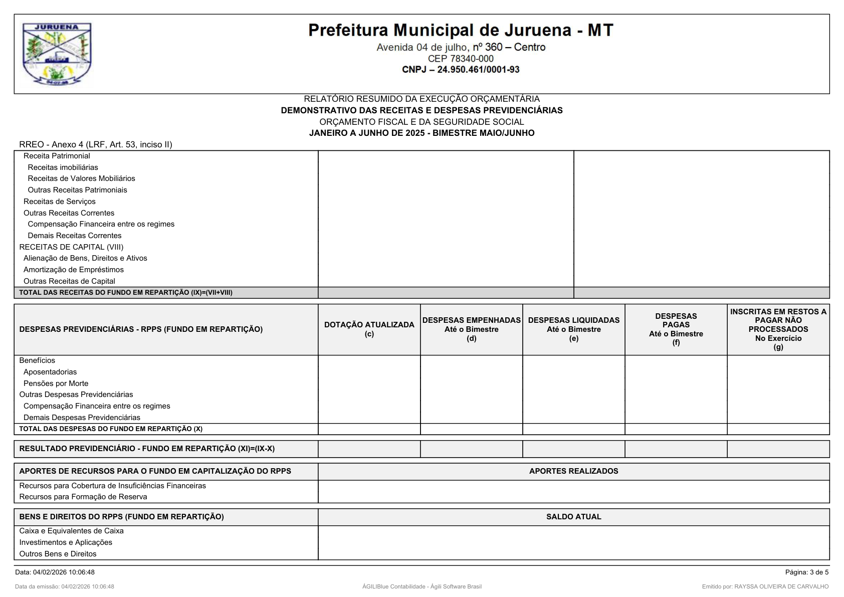 Página 129 | RELATÓRIO RESUMIDO DA EXECUÇÃO ORÇAMENTÁRIA - RREO 1º AO 4º BIMESTRE