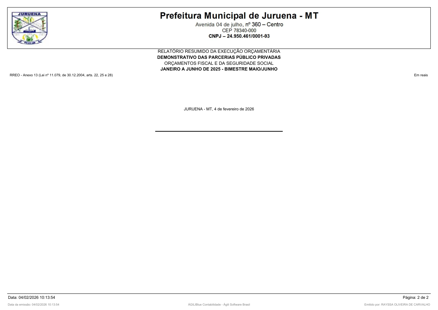 Página 157 | RELATÓRIO RESUMIDO DA EXECUÇÃO ORÇAMENTÁRIA - RREO 1º AO 4º BIMESTRE