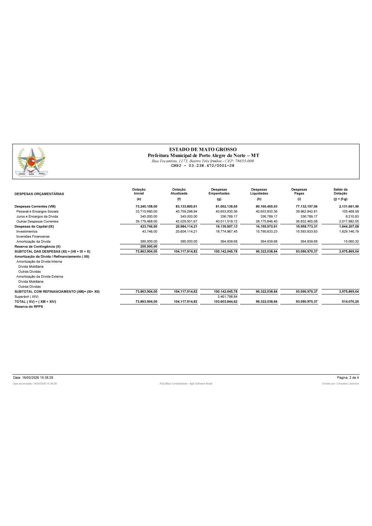 Página 103 | BALANÇO GERAL 2025 - CONTAS ANUAIS GESTÃO