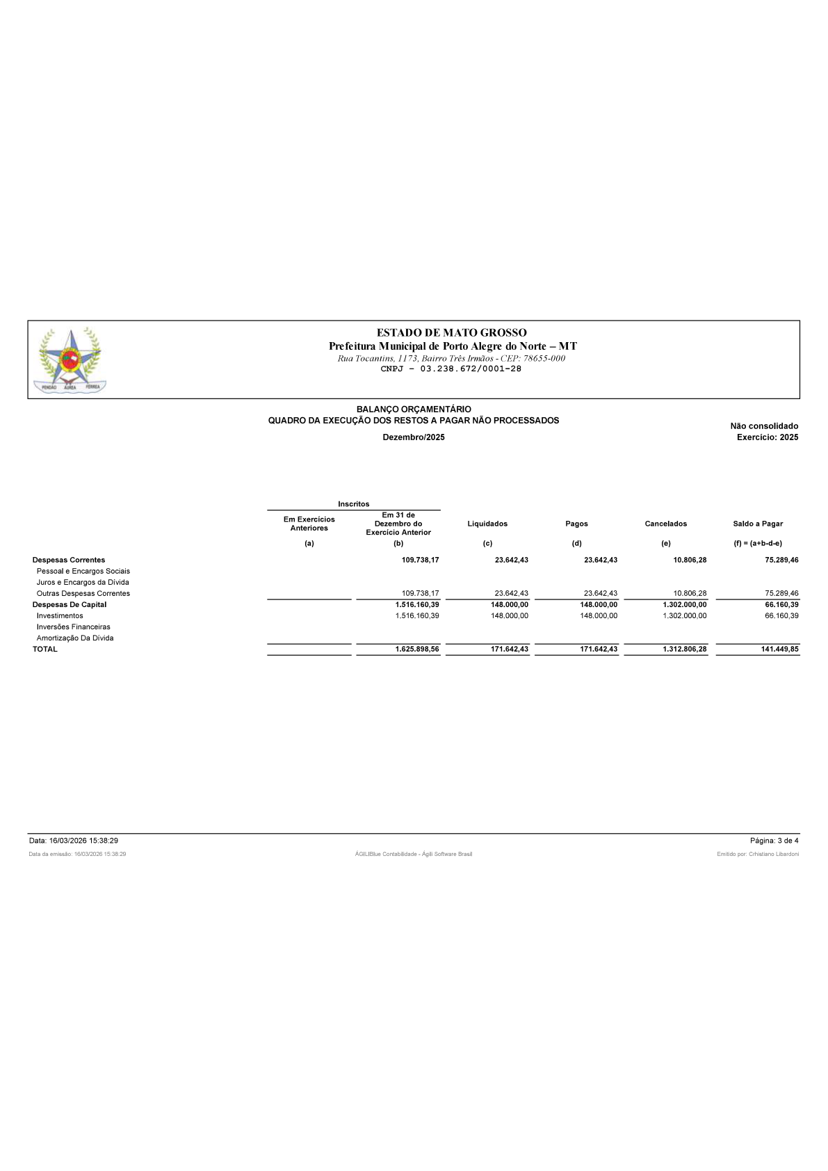 Página 104 | BALANÇO GERAL 2025 - CONTAS ANUAIS GESTÃO