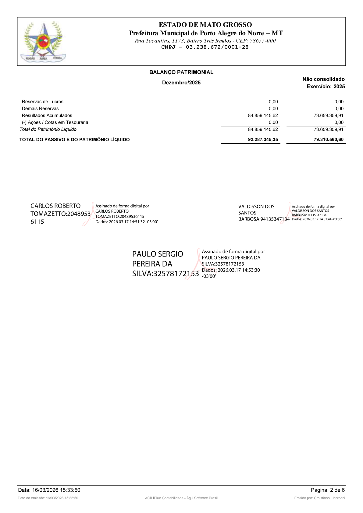 Página 111 | BALANÇO GERAL 2025 - CONTAS ANUAIS GESTÃO