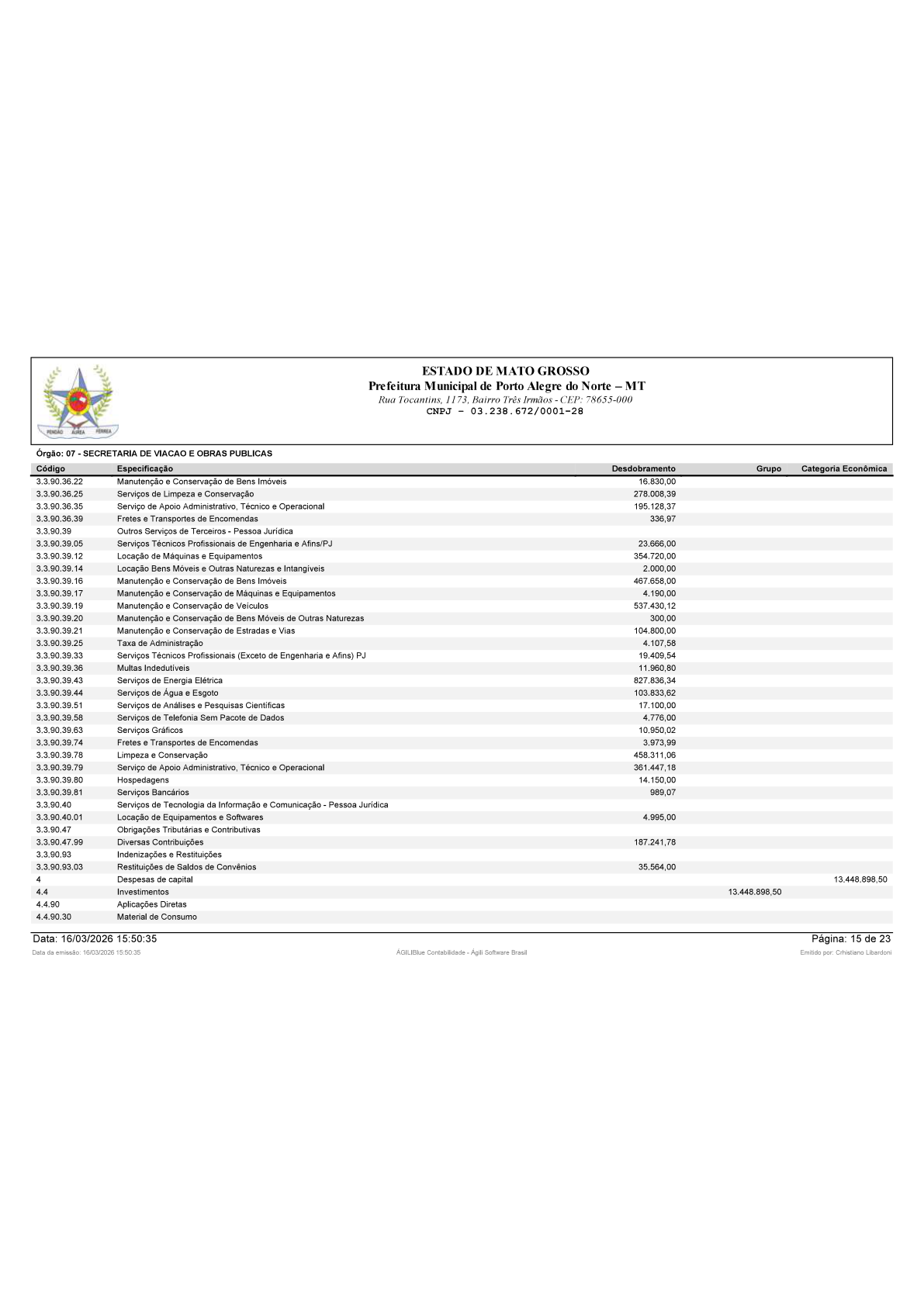 Página 16 | BALANÇO GERAL 2025 - CONTAS ANUAIS GESTÃO