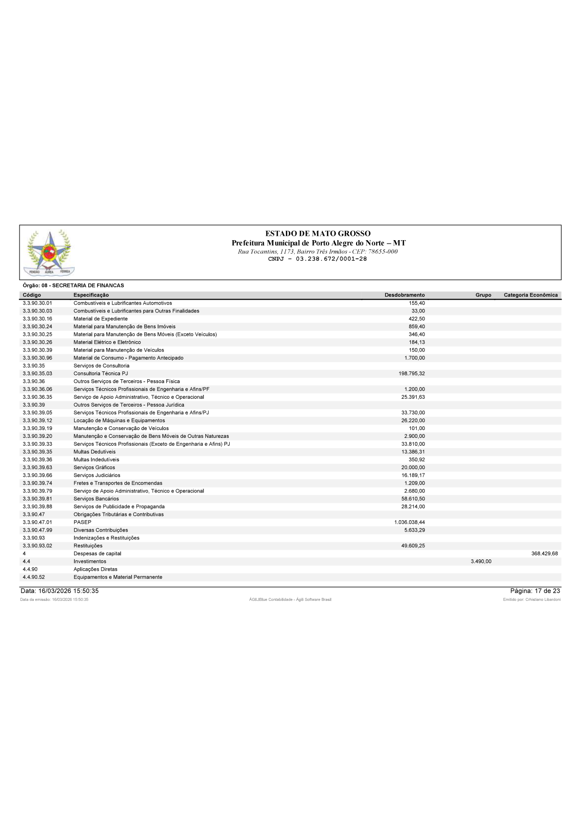 Página 18 | BALANÇO GERAL 2025 - CONTAS ANUAIS GESTÃO