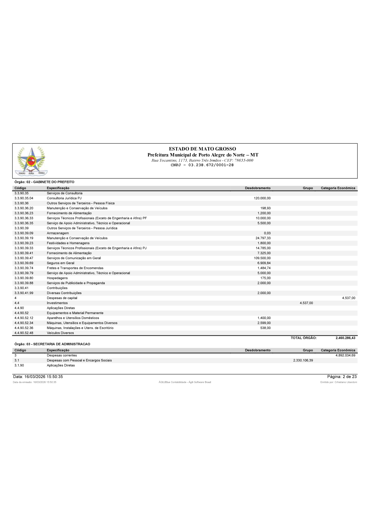 Página 3 | BALANÇO GERAL 2025 - CONTAS ANUAIS GESTÃO