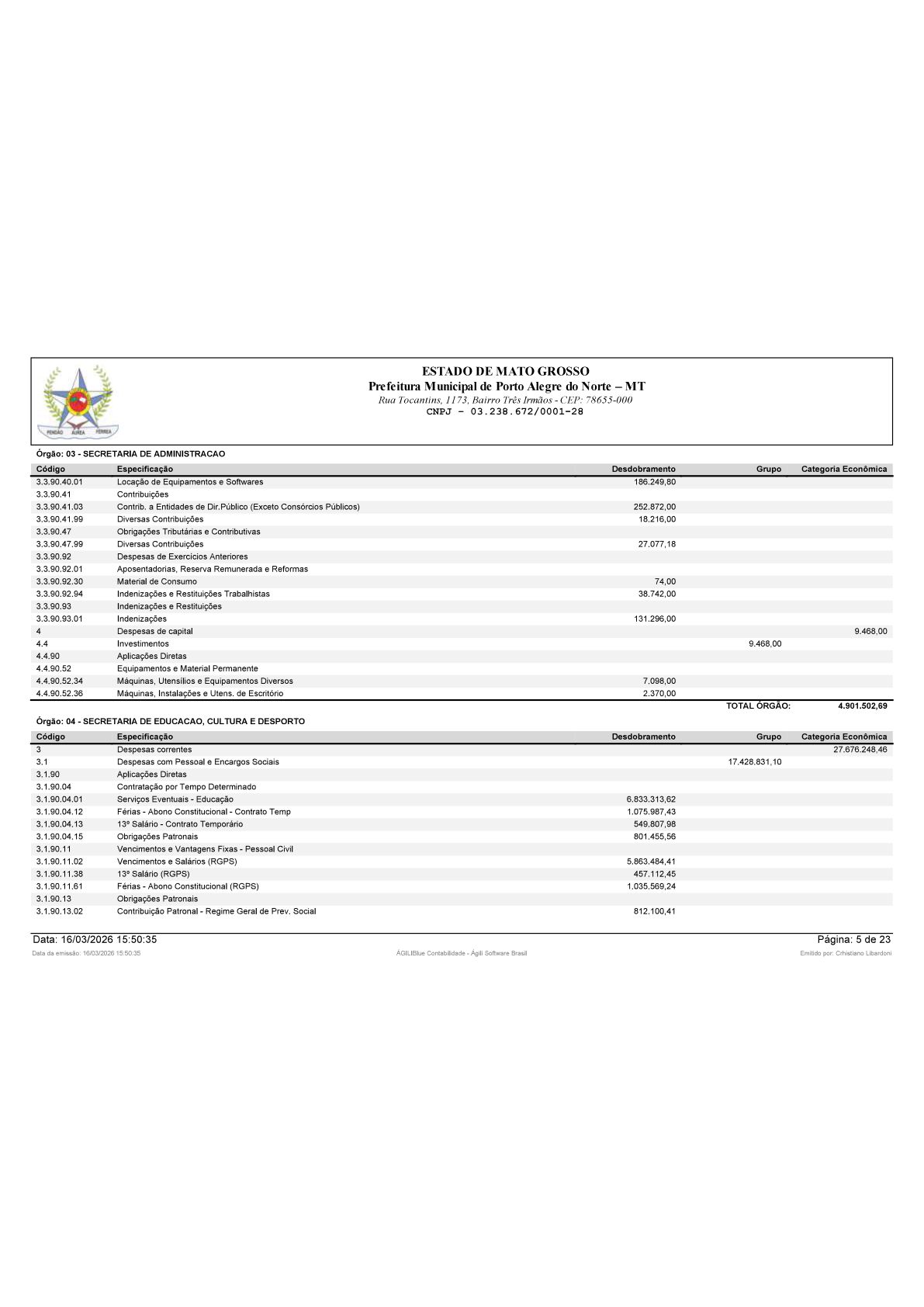 Página 6 | BALANÇO GERAL 2025 - CONTAS ANUAIS GESTÃO