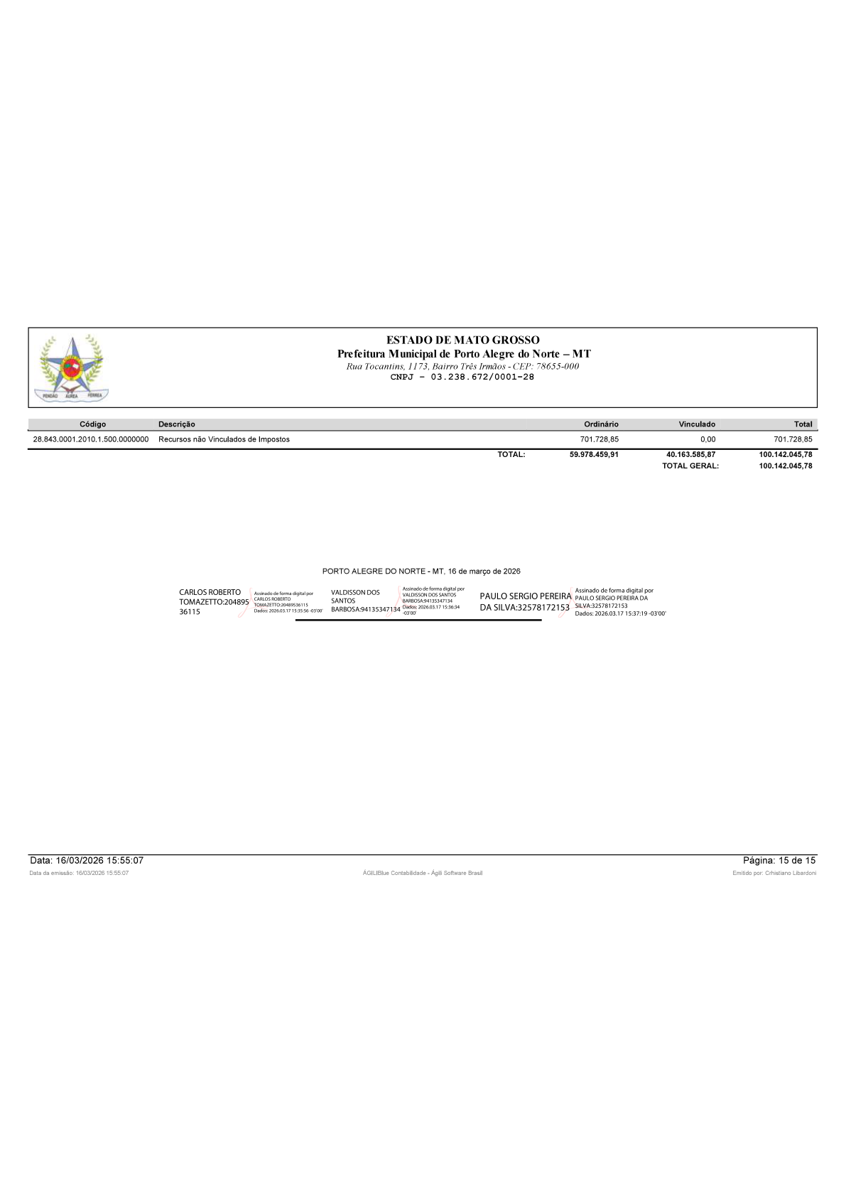 Página 63 | BALANÇO GERAL 2025 - CONTAS ANUAIS GESTÃO
